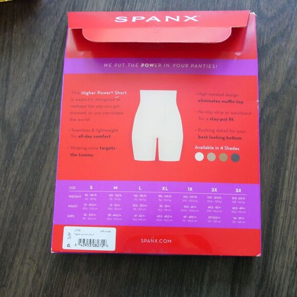 NEW SPANX Higher Power Short High-Waisted Shaper Short Soft Nude Size Small - Picture 7 of 7